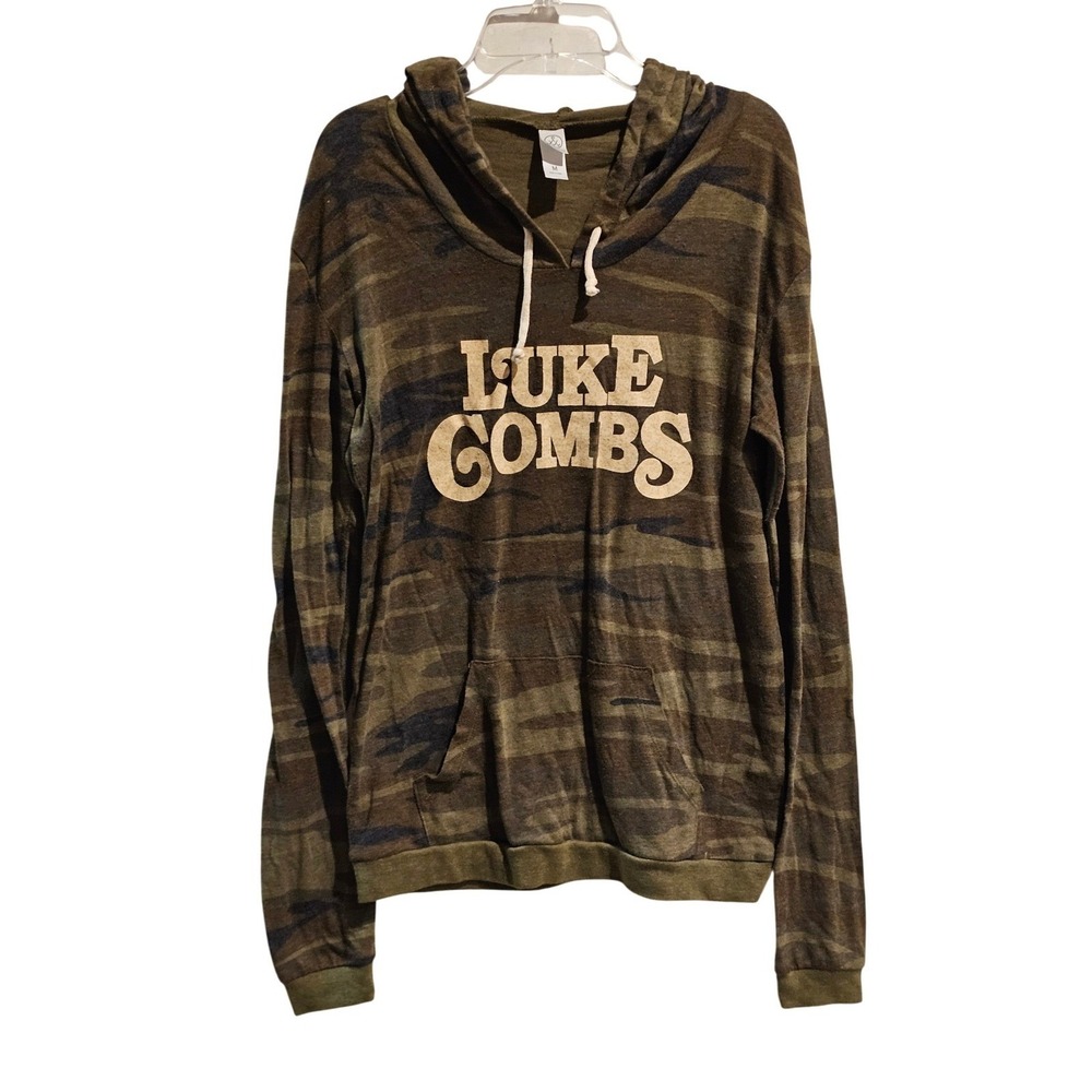 Luke Combs Camo Hoodie Lightweight Pullover Sweatshirt Womens Medium Alternative